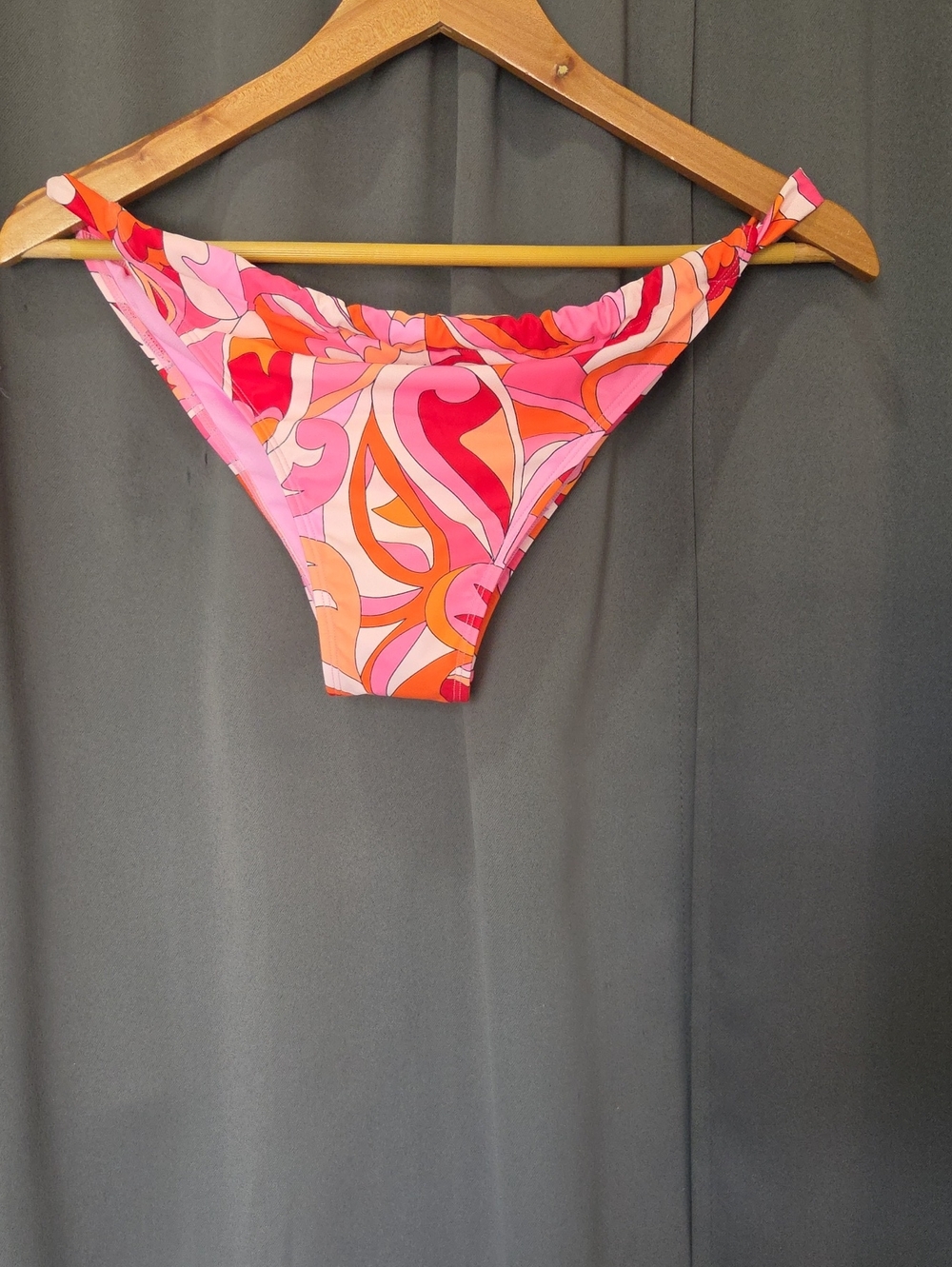 Women's Pink & Orange Swirl Bikini Bottom - Retro Print